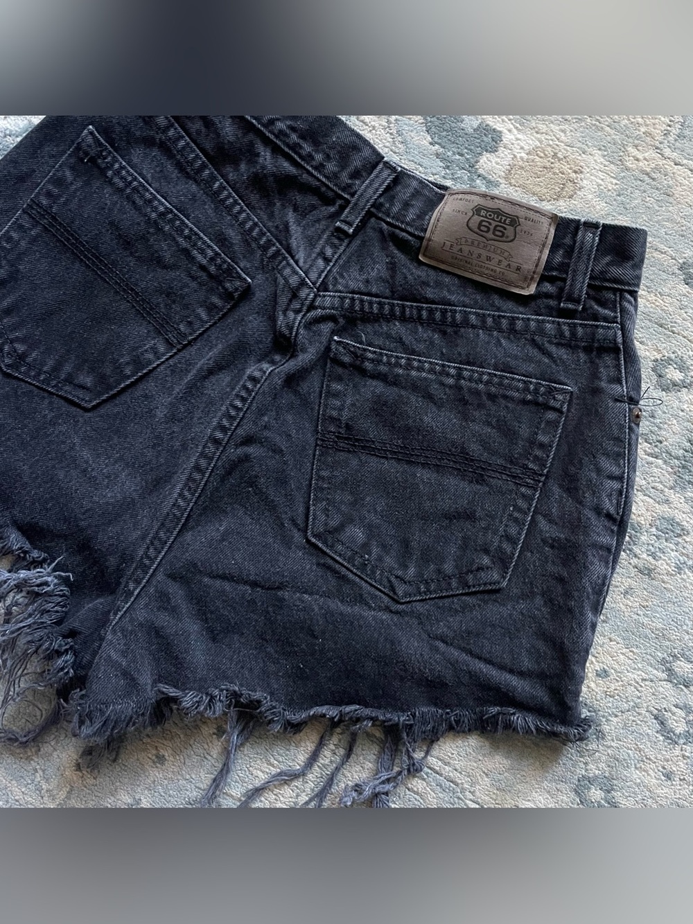 Route 66 Vintage Frayed Distressed Denim Shorts Size Small Summer Hoochie Short